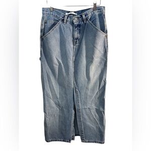 Tommy Hilfiger Denim Maxi Cargo Skirt Indie Y2K Blue Jean Pencil Vintage med